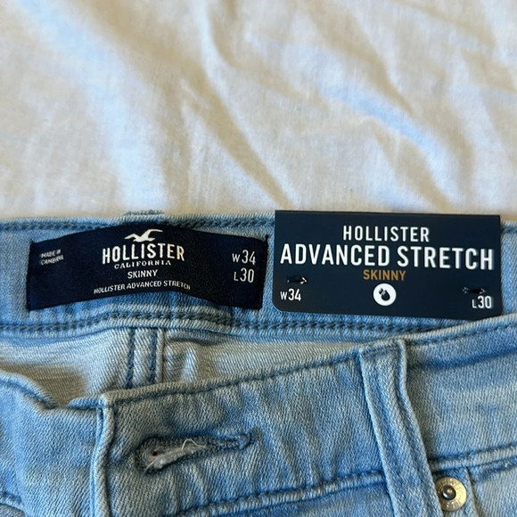 Hollister Advanced Stretch Skinny Jeans 34x30 NWT distressed - Picture 5 of 6